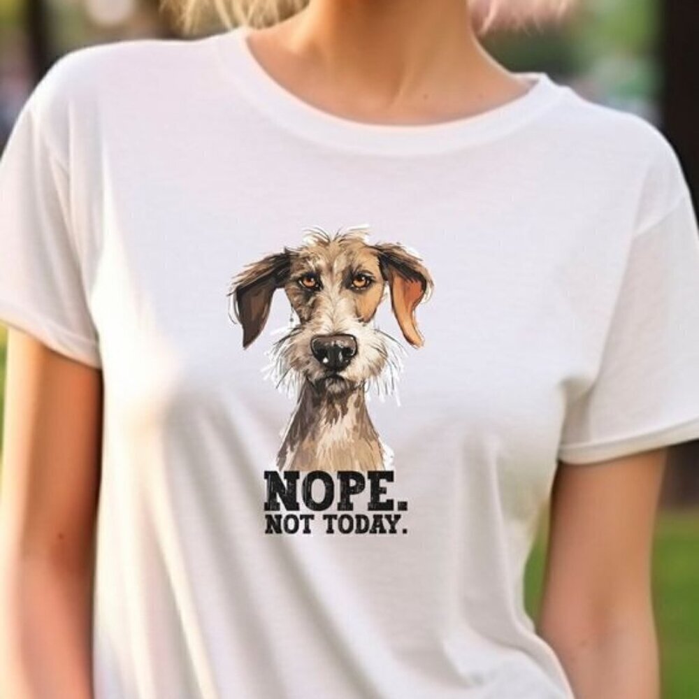 Funny Dog Nope Not Today Sarcastic Pet Lover Graphic T-Shirt